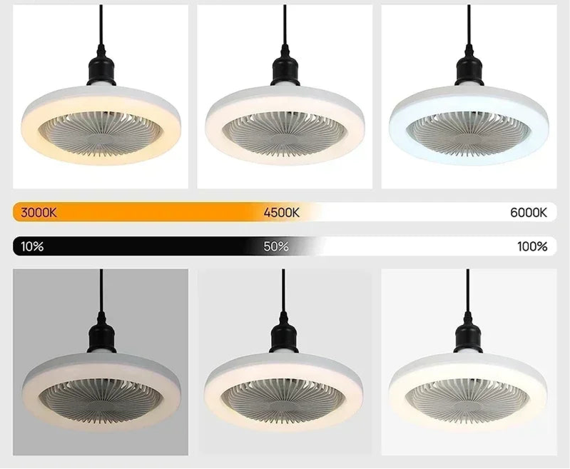 Ventilador de Teto Inteligente 3 em 1 XMSJ com Iluminação e Controle Remoto