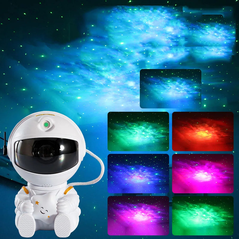 Projetor de Estrelas Astronauta LED 5V USB - Luz Noturna e Decorativa para Ambientes