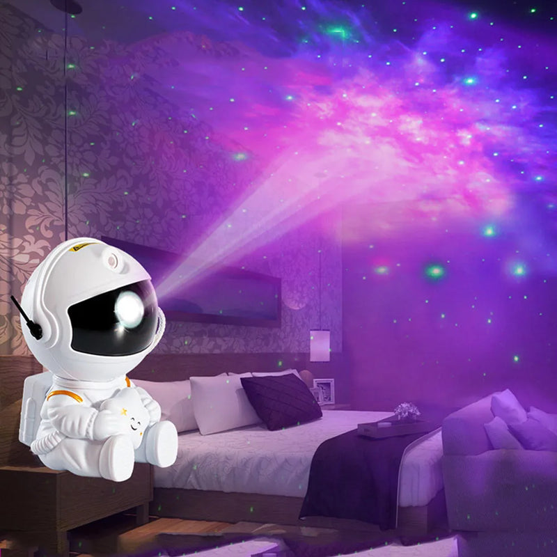 Projetor de Estrelas Astronauta LED 5V USB - Luz Noturna e Decorativa para Ambientes